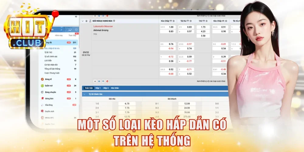 Một số loại kèo hấp dẫn có trên hệ thống
