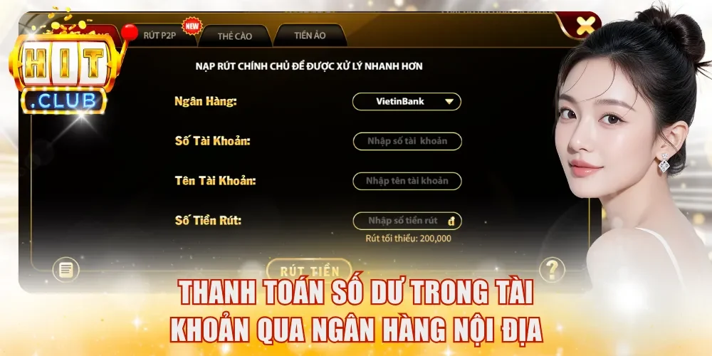 Thanh toán số dư trong tài khoản qua ngân hàng nội địa
